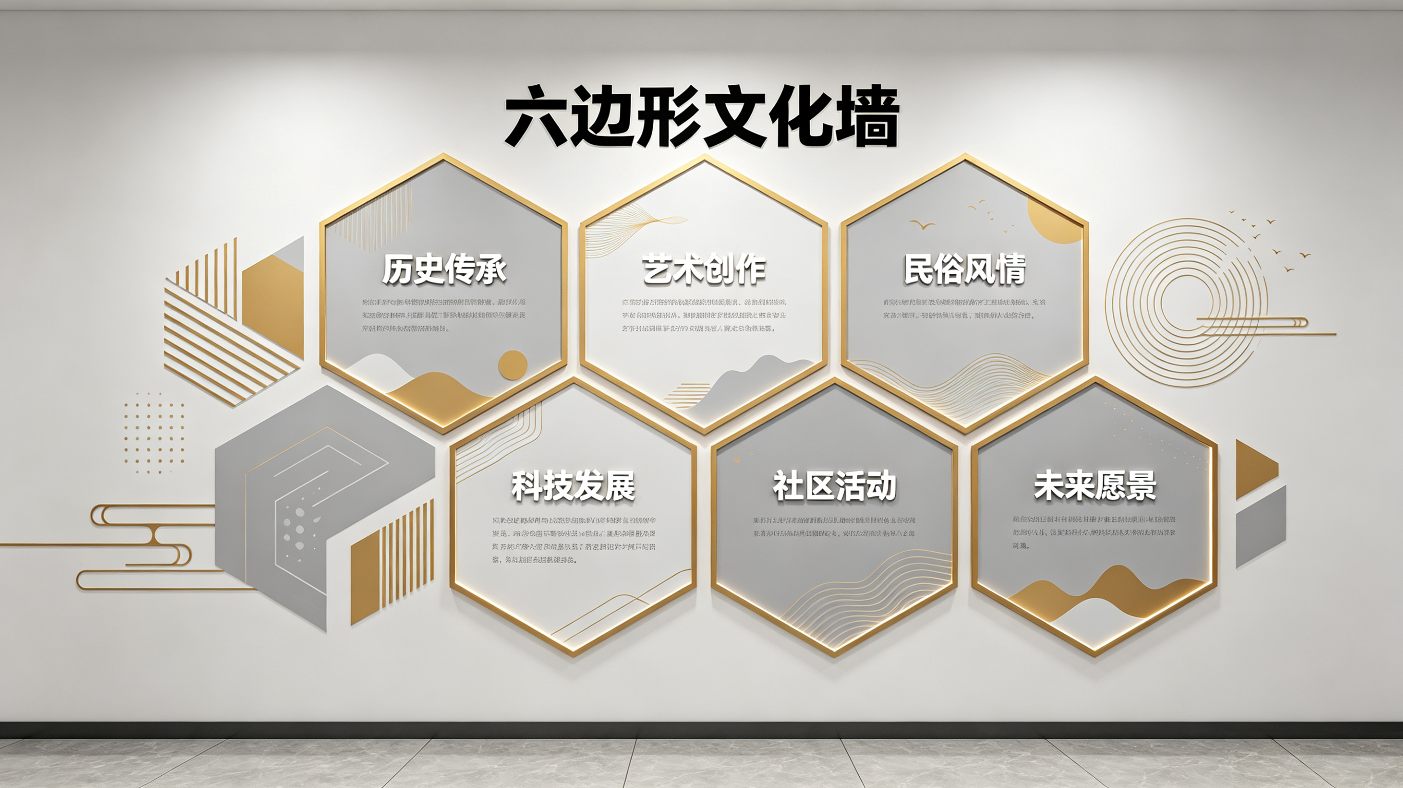 山阳企业文化墙 | 六边形信息美学